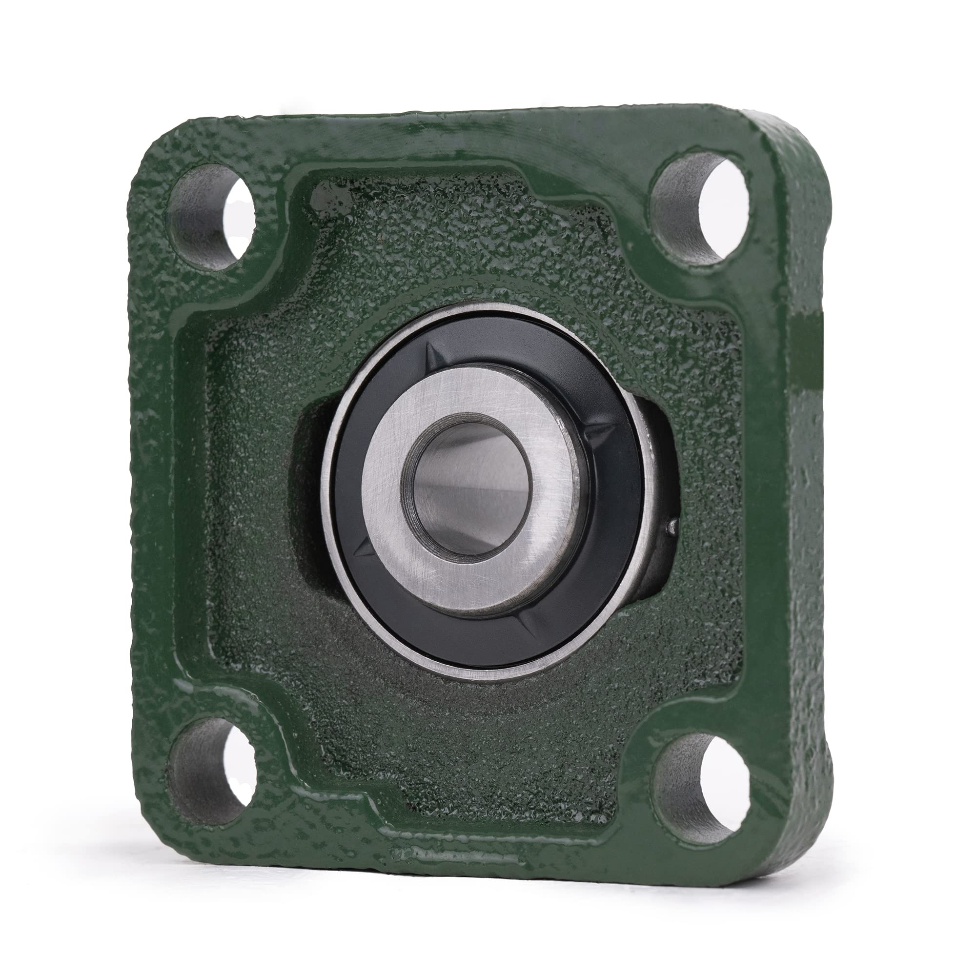 XiKe 2 Pcs UCF202 Alésage 15mm Roulements carrés à palier lisse montés sur flasque, Coquille intégrale en fonte et roulements auto-alignants en acier chromé.