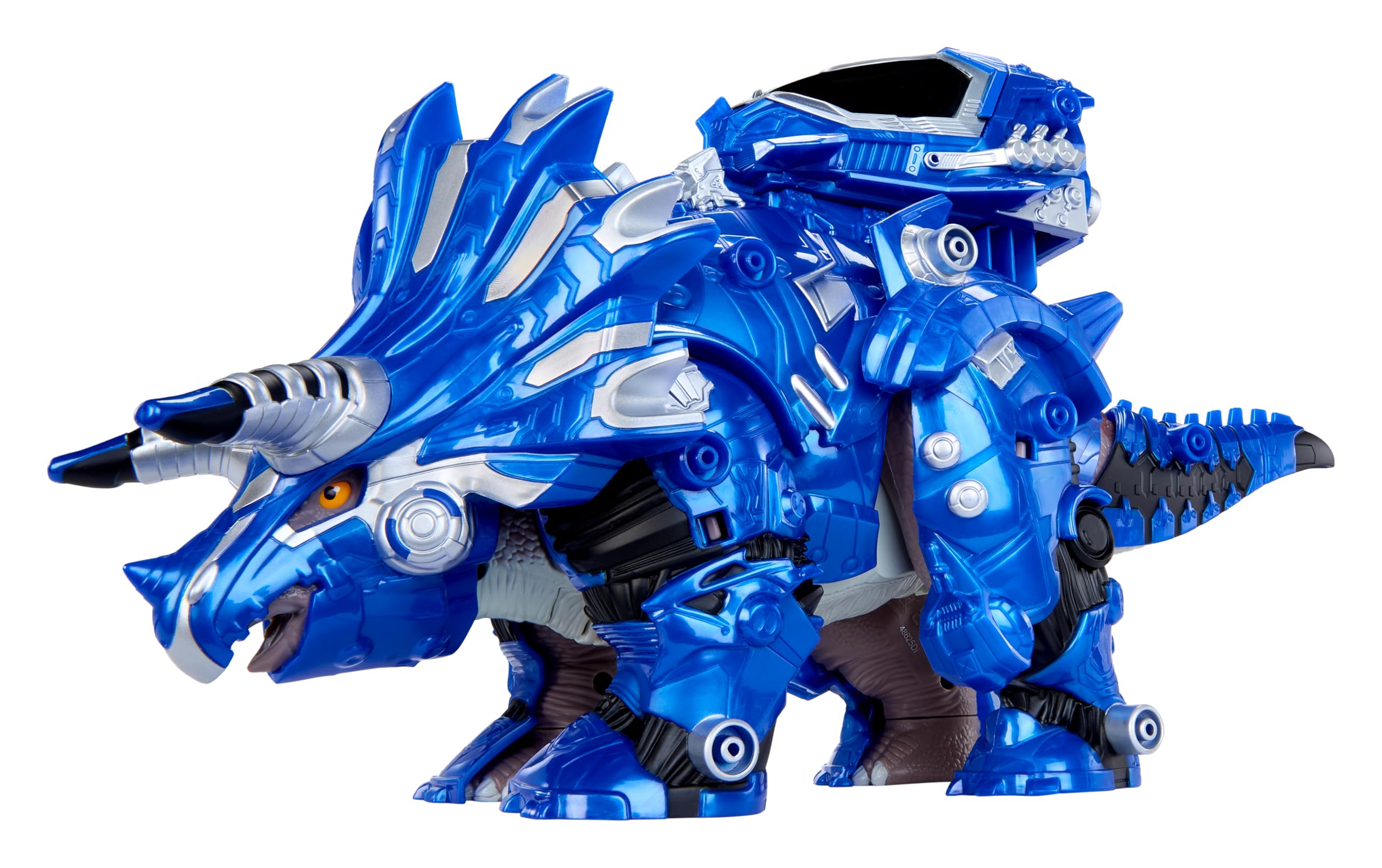 Armor-Up Triceratops dinosauro Cobalt - Action figure, 7 pezzi di armatura rimovibili con azione “morso” attivata dalla coda, adatto a bambini dai 6 anni in su
