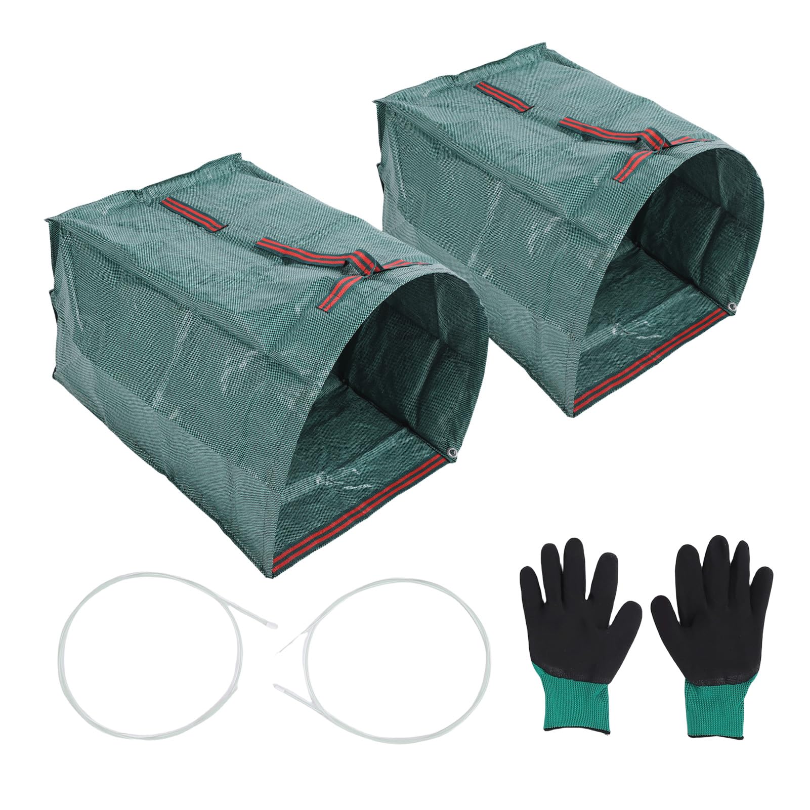 200L Spazioso Dustpan Tipo Leaf Collector Bag per Yard Rifiuti Antipioggia Multifunzionale con Guanti e Staffa