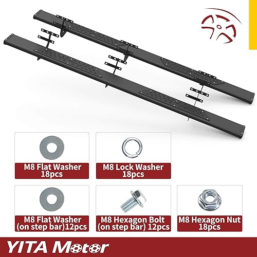 Miniatura 7 de YITAMOTOR - Estribos de 6.5 pulgadas compatibles con Dodge Ram 1500 de doble cabina modelos 2019-2021, texturizados, en color negro (no se ajustan a