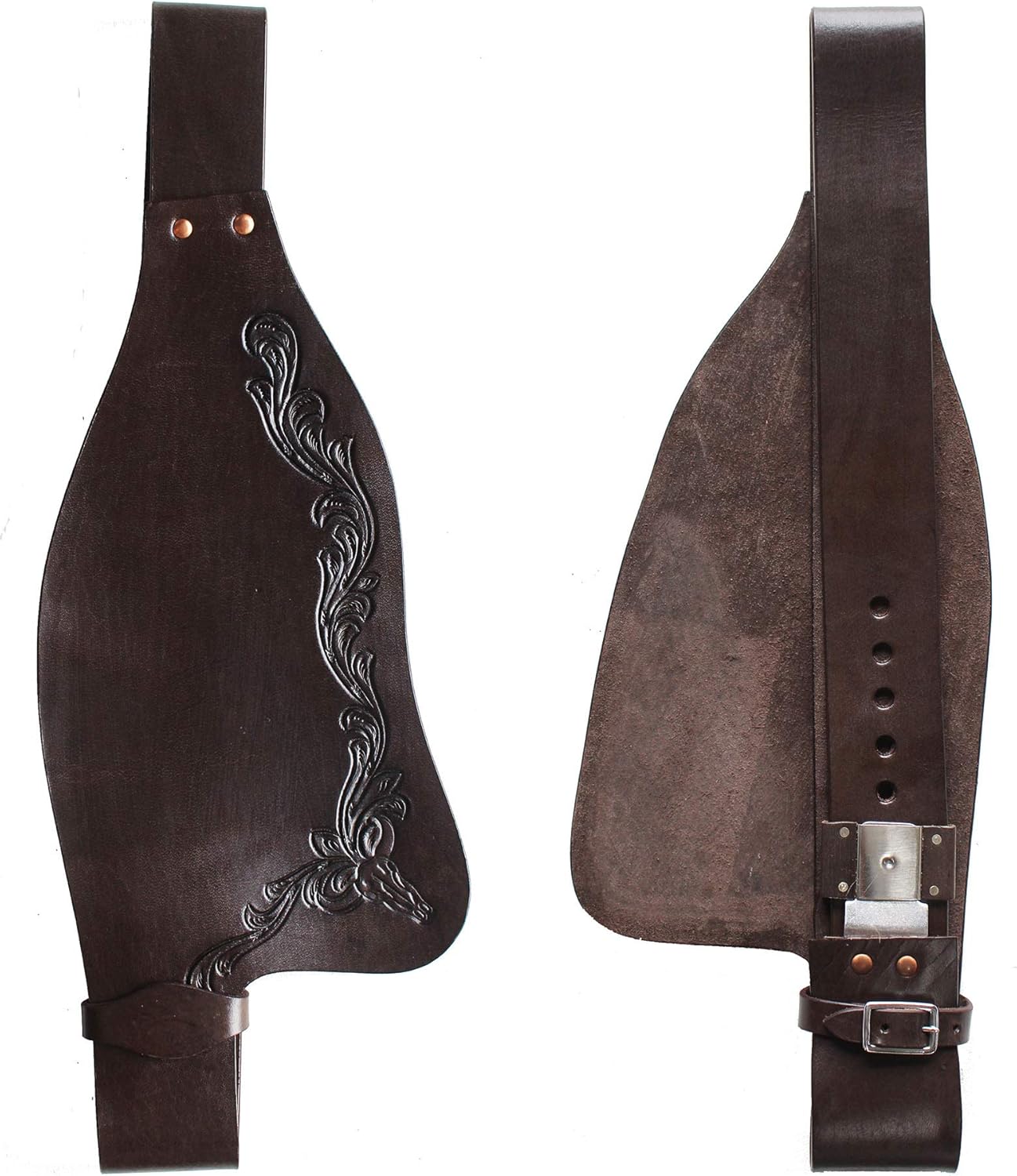 CHALLENGER Horse Western Adult Tooled Genuine Leather Replacement Saddle Fenders 5225