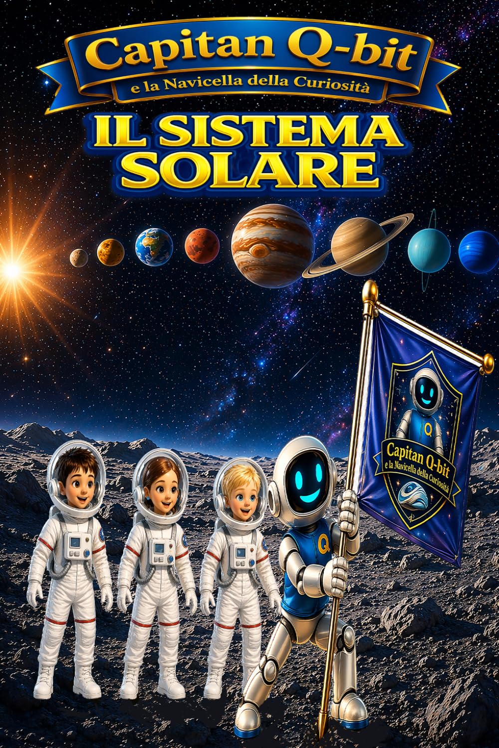 Capitan Q-Bit e la Navicella della Curiosità - Il Sistema Solare: Un'avventura narrativa tra pianeti, lune, la nostra stella e tutti i corpi celesti ... reali per bambini curiosi (7-11 anni)