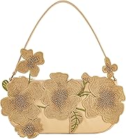 JW PEI Leona Bead Embellished Women's Shoulder Bag - Polyester Zipper Crossbody with Interior Pocket