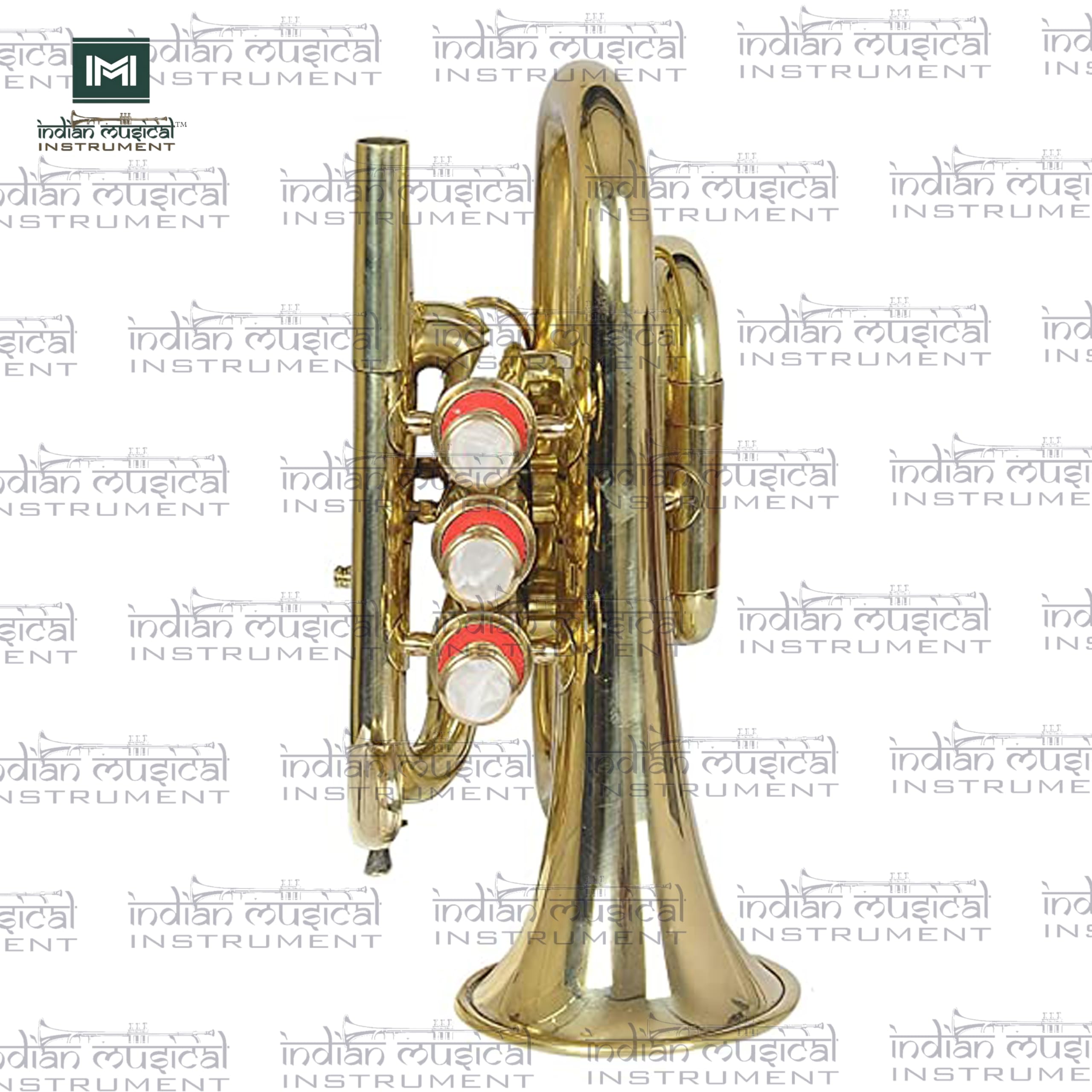Pocket Trompete Bb Pitch inkl. Mundstück und Tragetasche (Gold)