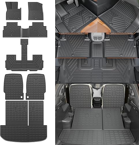 Miniatura 7 de Rongtaod Fit Hyundai Palisade 2020-2023 Trunk Mat Cargo Mat Cargo Liner All Weather Trunk Liner 2022 Palisade Accessories (Trunk Mats with Backrest
