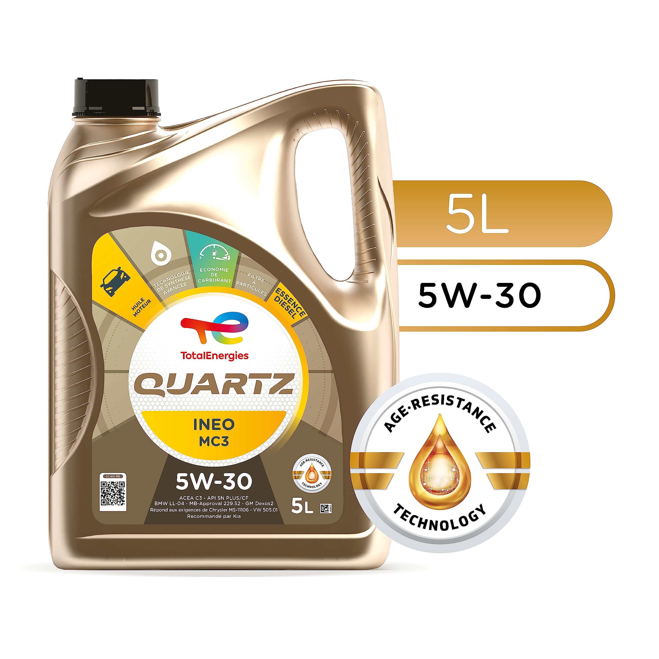 OLIO MOTORE TOTALE 5L QUARZO INEO MC3 5W30