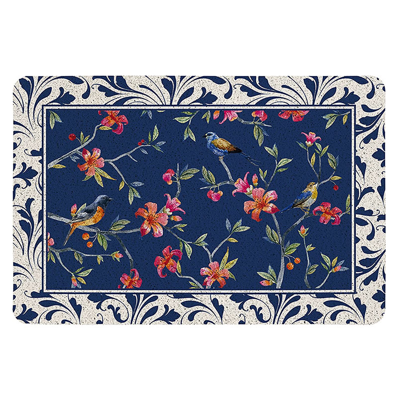 Zerbino di benvenuto antiscivolo, resistente all'usura, alla moda, rettangolare, design a semicerchio, per patio, ingresso, durevole ed elegante, per interni ed esterni