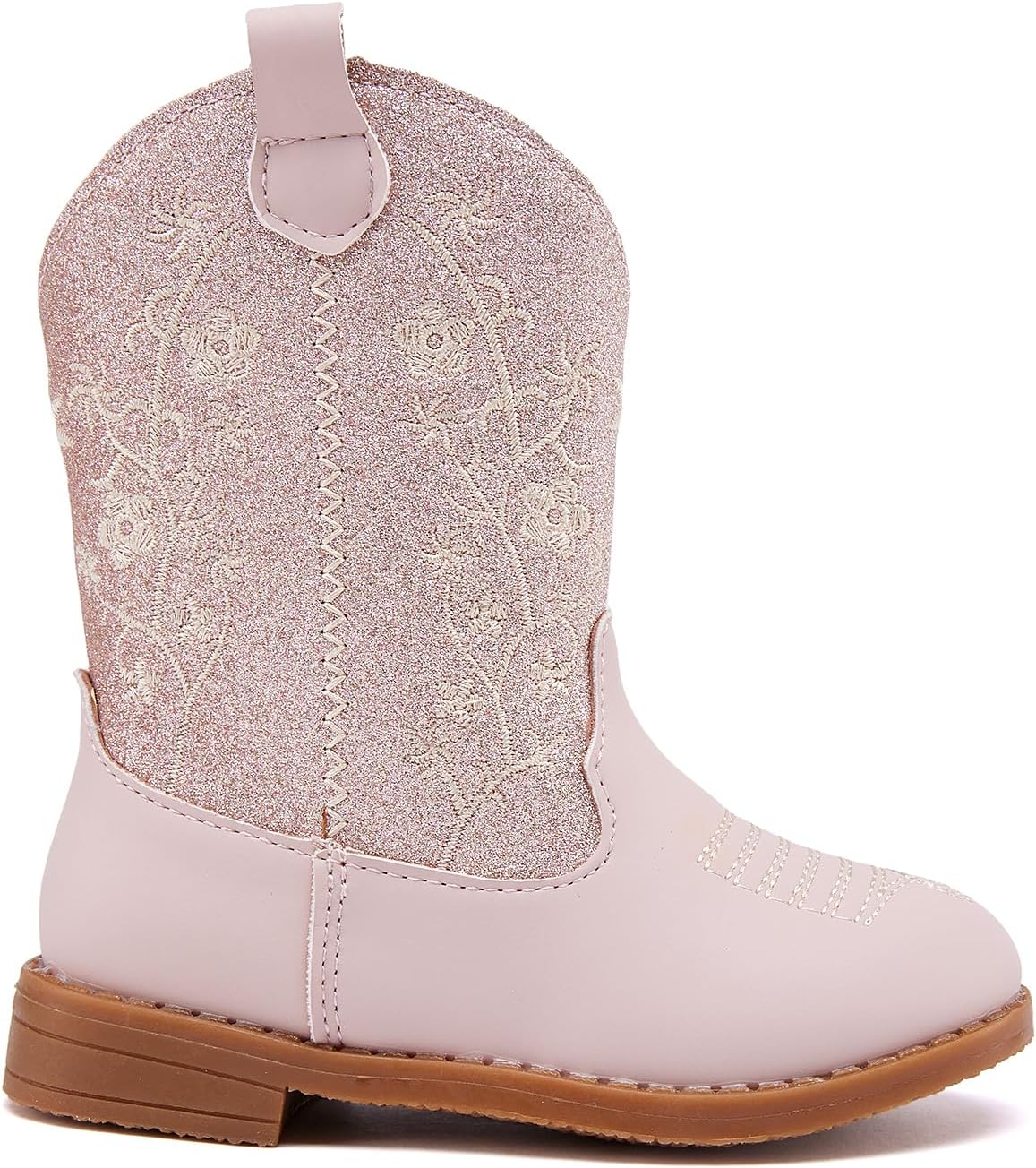 BMCiTYBM Toddler Girls Cowboy Cowgirl Boots Little Kids Pointed Toe Western Boots Mid Calf Side Zipper Riding Shoes for All Seasons (Toddler/Little Kid) - Image 3