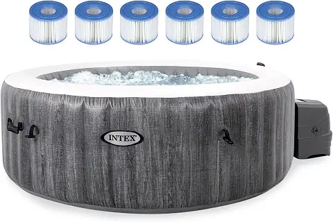 INTEX PureSpa 4Person Inflatable Hot Tub Set w/Energy-Efficient