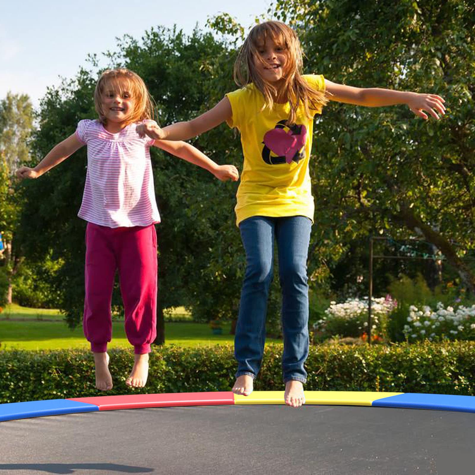 COSTWAY Coussin de Protection Trampoline Ø420 cm, Coussin de Sécurité de Remplacement, Couverture de Ressort pour Trampoline, Imperméable et Résistant aux Déchirures, Installation Facile