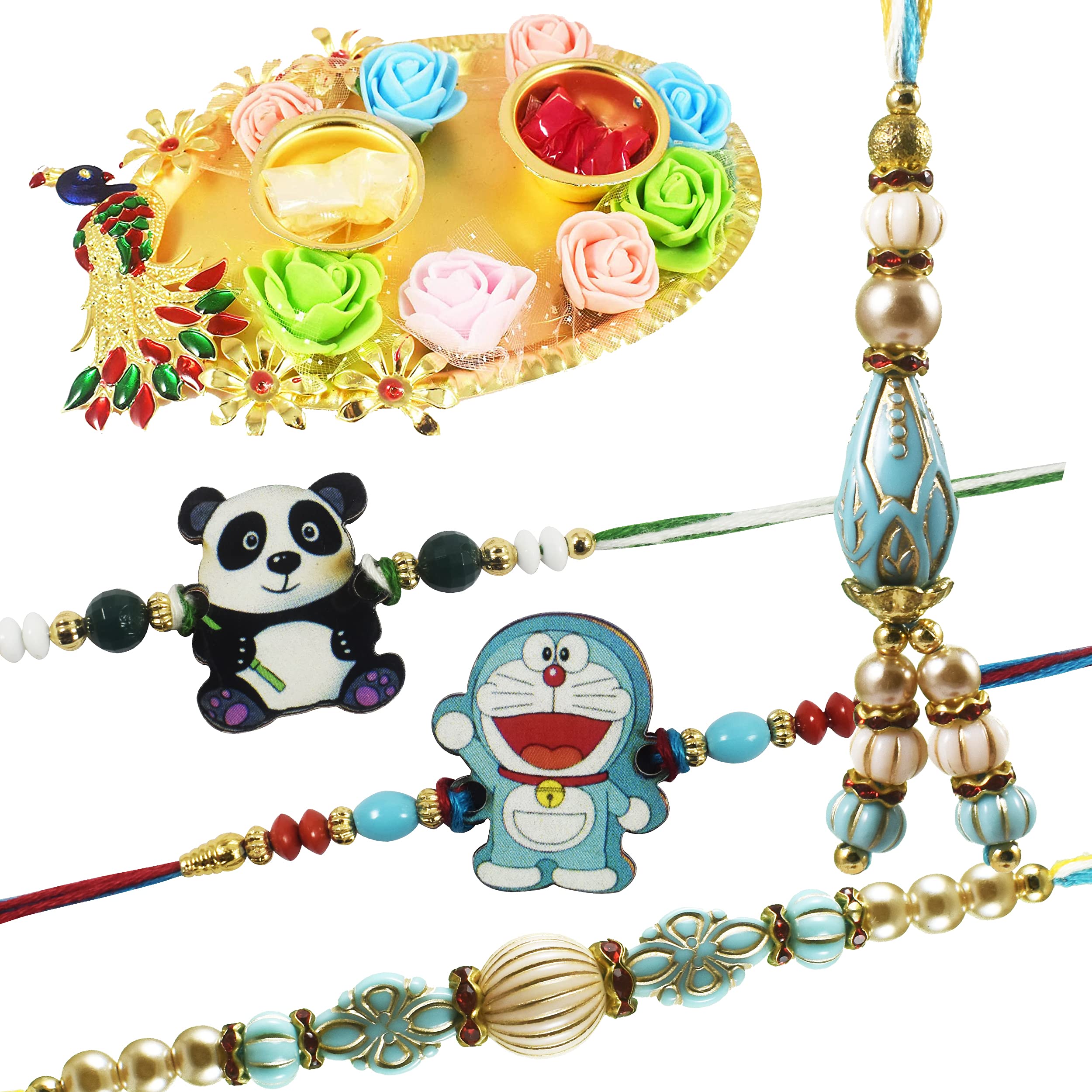 Urvi Creations Couple Rakhi Pair For Bhaiya Bhabhi With 2 Kids Rakhi And Puja Plate Thati Rakhi Set Bhabhi Lumba Rakhi For Bhaiya Brother Bhai Bhabhi Chuda Lumba Rakhi Rakshabandhan Rakhi Gift #18 (B098NXZ857) Amazon Price History, Amazon Price Tracker