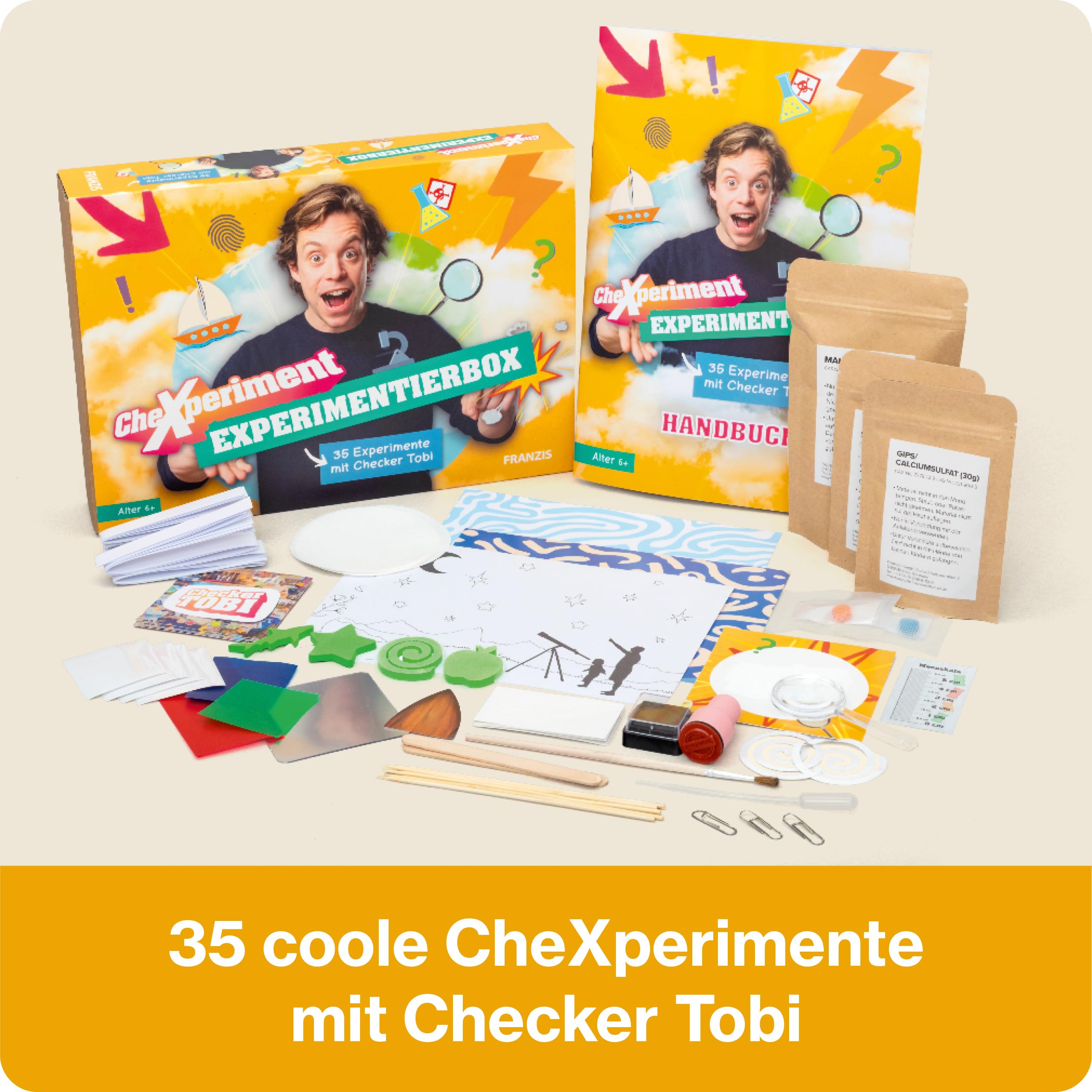 Franzis 67198 - CheXperiment Experimentierbox mit Checker Tobi, 35 Exp.