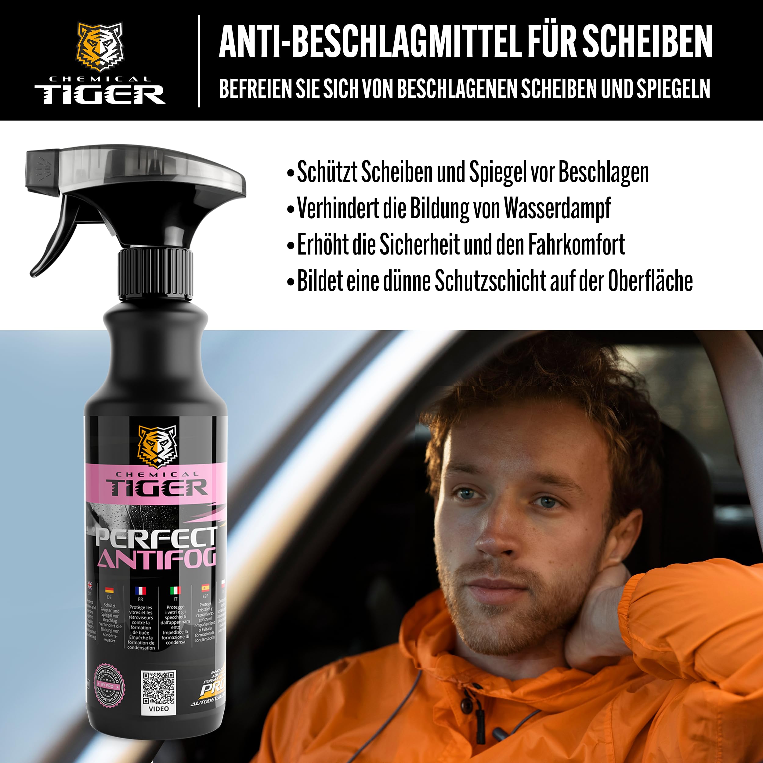Zestaw Zimowy do Auta - 3 Produkty: Spray Antypara + Odmrażacz + Spray Ochronny do Lakieru - Ochrona przed Parą, Oblodzeniem i Zabrudzeniami - Lepsza Widoczność i Lśniący Lakier