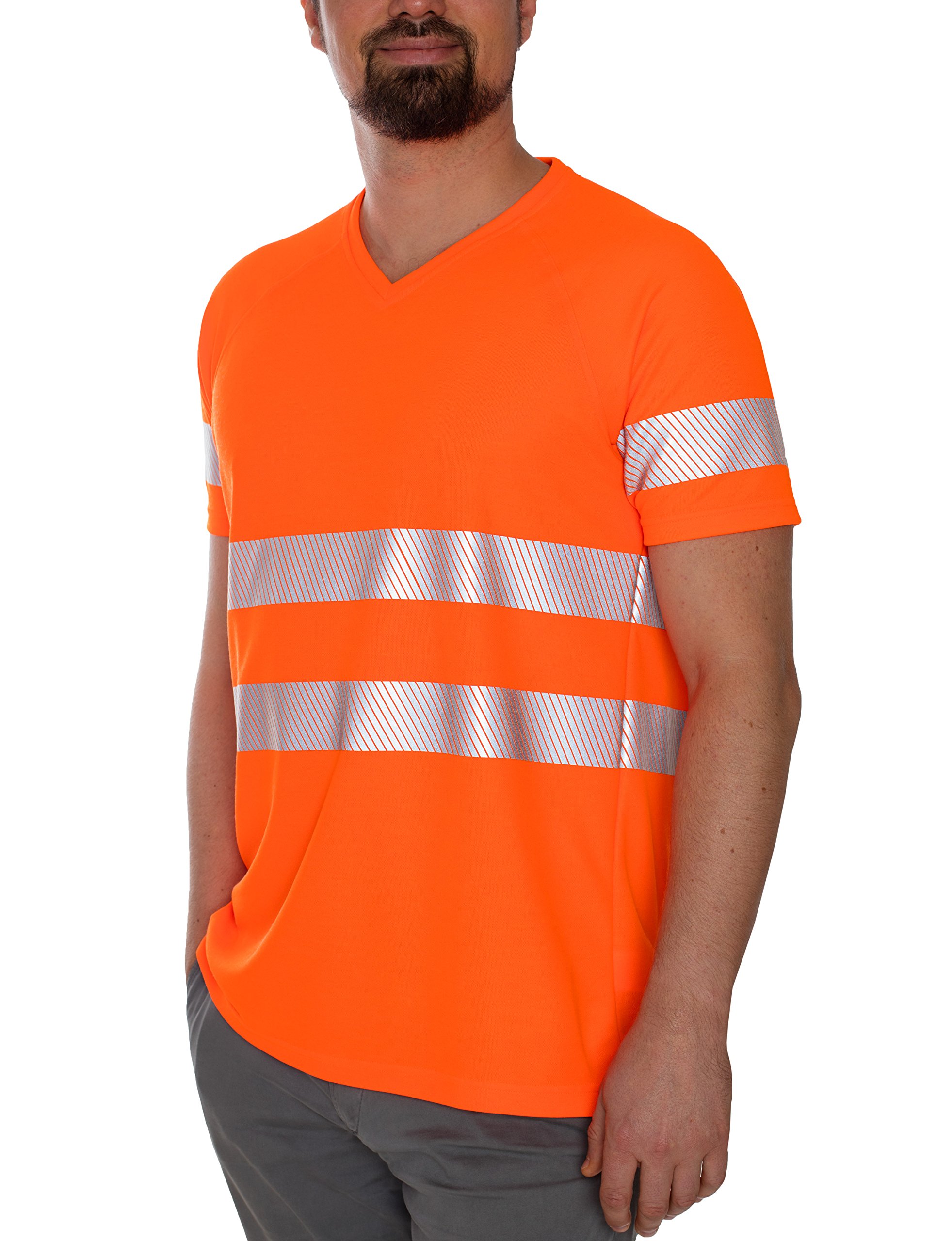 iQ-UV w6380024260-60-4XL UV-Schutz 50 plus T-Shirt mit Warnschutz nach EN20471, Orange Hv, 4XL