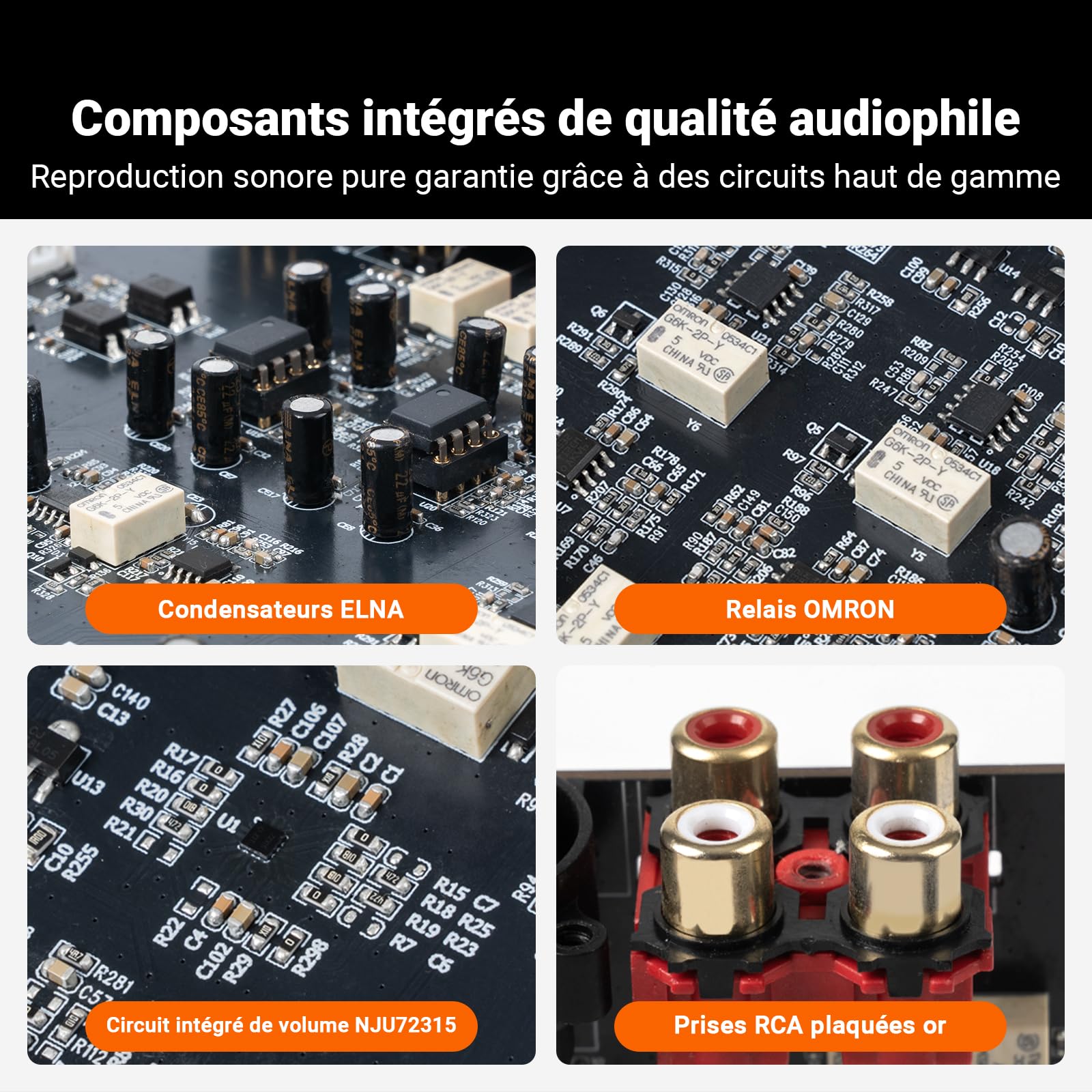 Fosi Audio ZP3 Préampli Symétrique, 2 Entrées RCA et 1 XLR, Sorties RCA/XLR et Sub-Out, Préampli pour Configuration Stéréo 2 Canaux et 2.1, Préamplificateur avec Filtre Passe-Haut HPF
