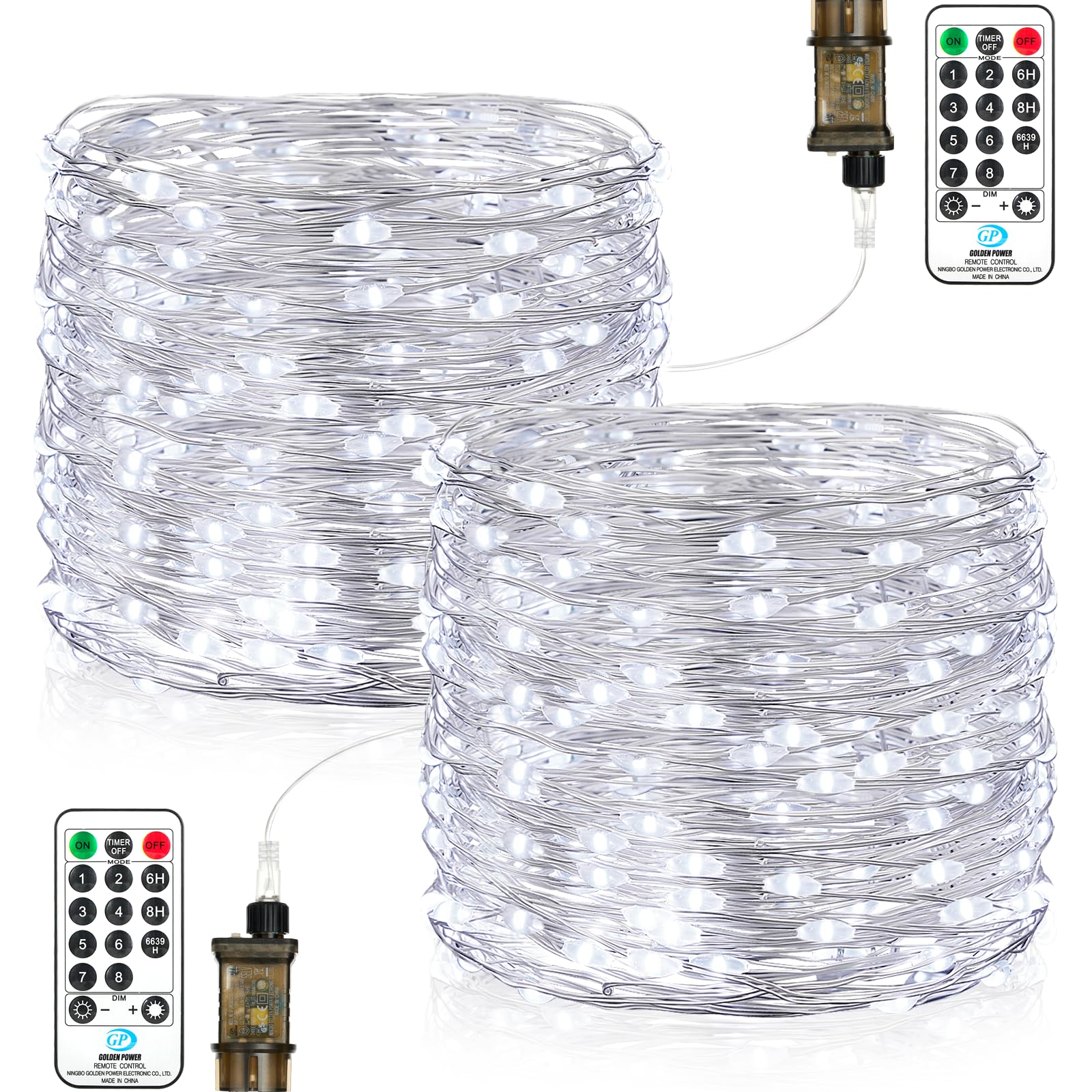 Vacoulery Cool White 18M Fairy Lights Plug In, Garden Lights Mains Powered, 150Leds Outdoor Fairy Lights With Remote 8 Modes, Copper Wire String Lights Mains Powered For Indoor Wedding Christmas Patio