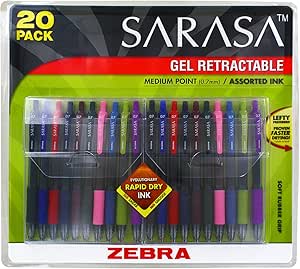 Zebra Pen SARASA Retractable Gel Pens Pack Of 24 Medium Point 0.7 Mm Assorted Colors - ODP Business Solutions