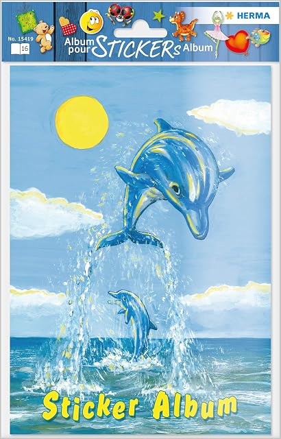 Foto 2 de 4 de HERMA 15419 - Álbum de Pegatinas DIN A5, en Blanco, con diseño de El pequeño delfín (16 páginas, Papel…