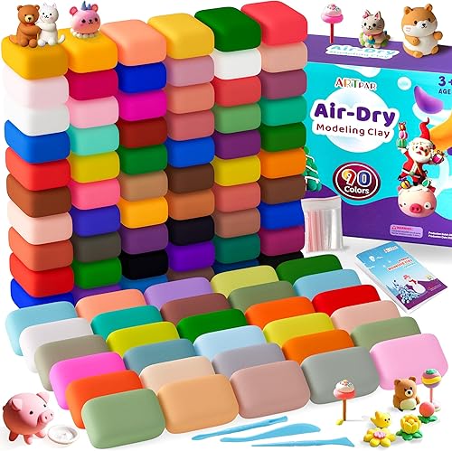 Miniatura 1 de Arcilla seca al aire para niños, modelo de modelado de 90 colores, arcilla mágica, kit de iniciación de arcilla para moldear bricolaje con