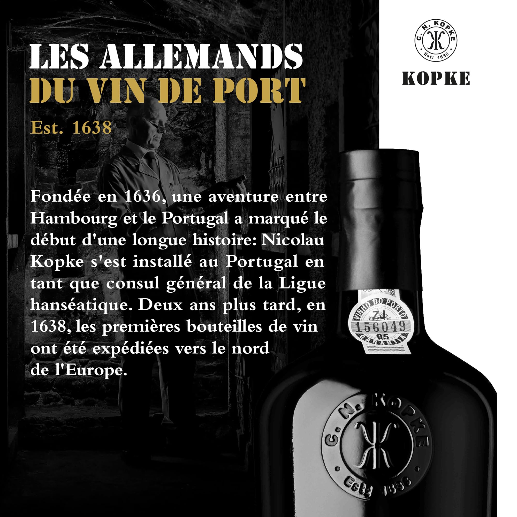 Kopke Porto Tawny 30 Ans – Vin de Porto Rouge Vieilli en Fût de Chêne | Vin de Dessert d’Exception en Bouteille Traditionnelle avec Coffret Cadeau en Bois | 0,75L, 20% Vol. – Idée Cadeau Élégante