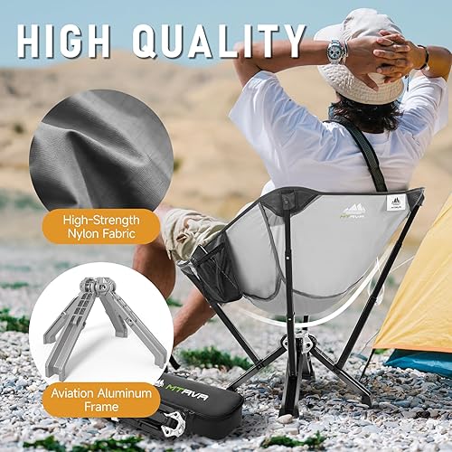 Miniatura 6 de Silla de camping para uso al aire libre diseño plegable estable, soporte confiable, pies antideslizantes, silla portátil para camping, pesca y playa