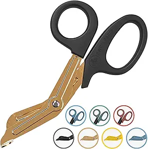Swiss Safe EMT Trauma Shears, Heavy Duty Bandage Scissors, Military-Grade, for Emergency Trauma Kits, Copper, 7.5 inch