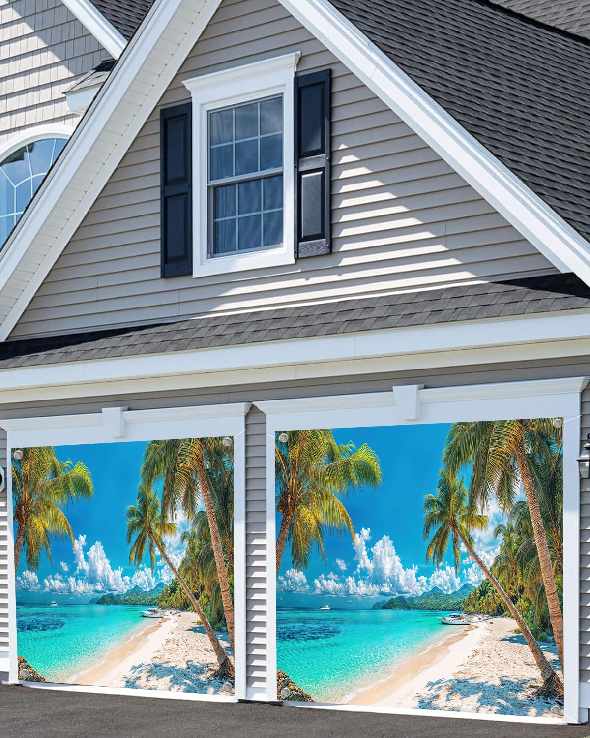 Amazon.com : 16X7FT Tropical Beach Garage Door Cover Decoration