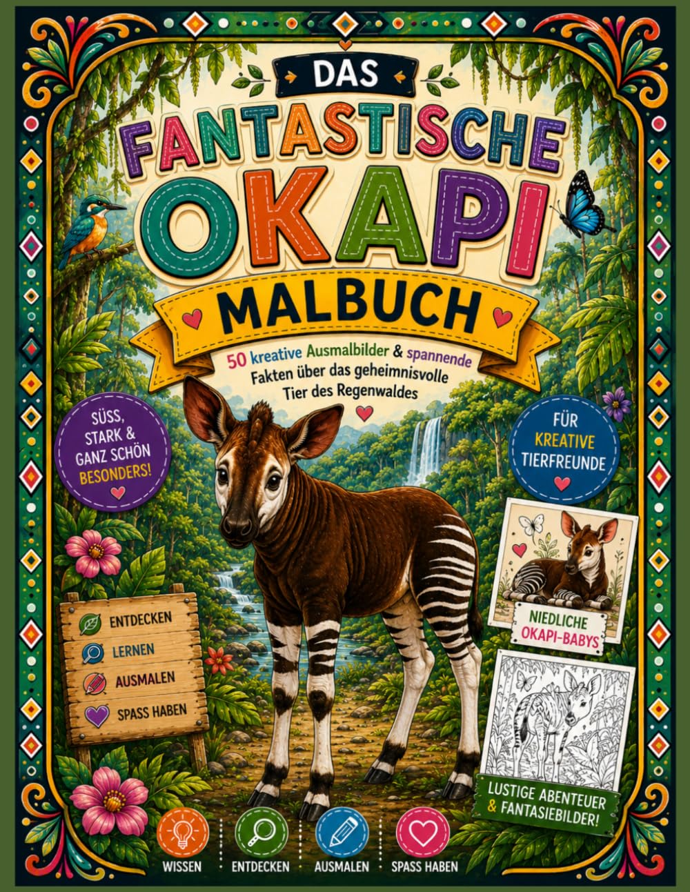 Mein Okapi Malbuch: Ein außergewöhnliches Ausmalbuch rund um eines der faszinierendsten Tiere der Welt: das Okapi (Mein Malbuch außergewöhnlicher Tiere)