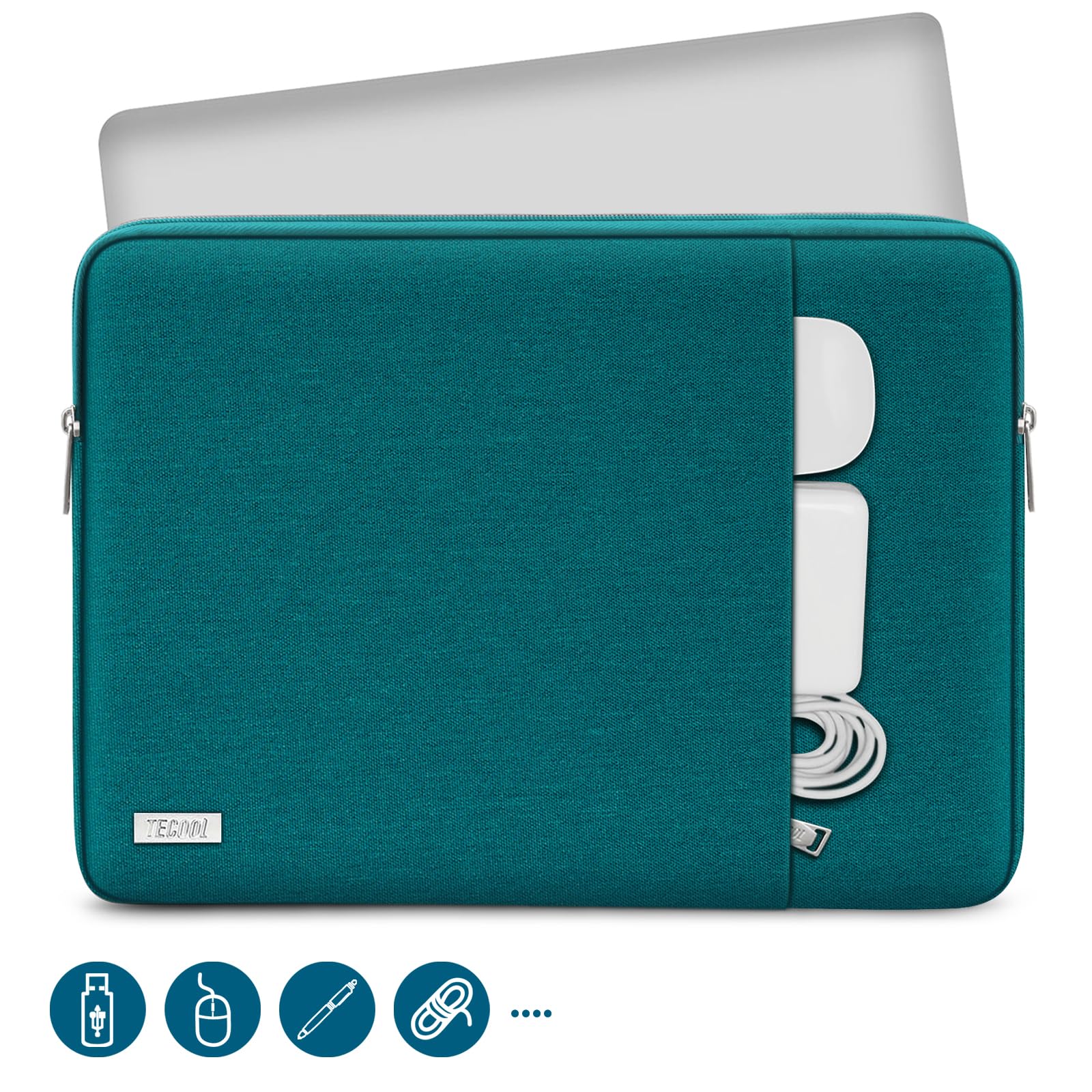 TECOOL Custodia PC 15-15.6 Pollici, Protettiva Custodia Portatil Computer 15.6 Pollici Compatibile con 15-15.6" HP Pavilion Lenovo Thinkpad Ideapad Dell Acer ASUS Chromebook Notebook, Teal