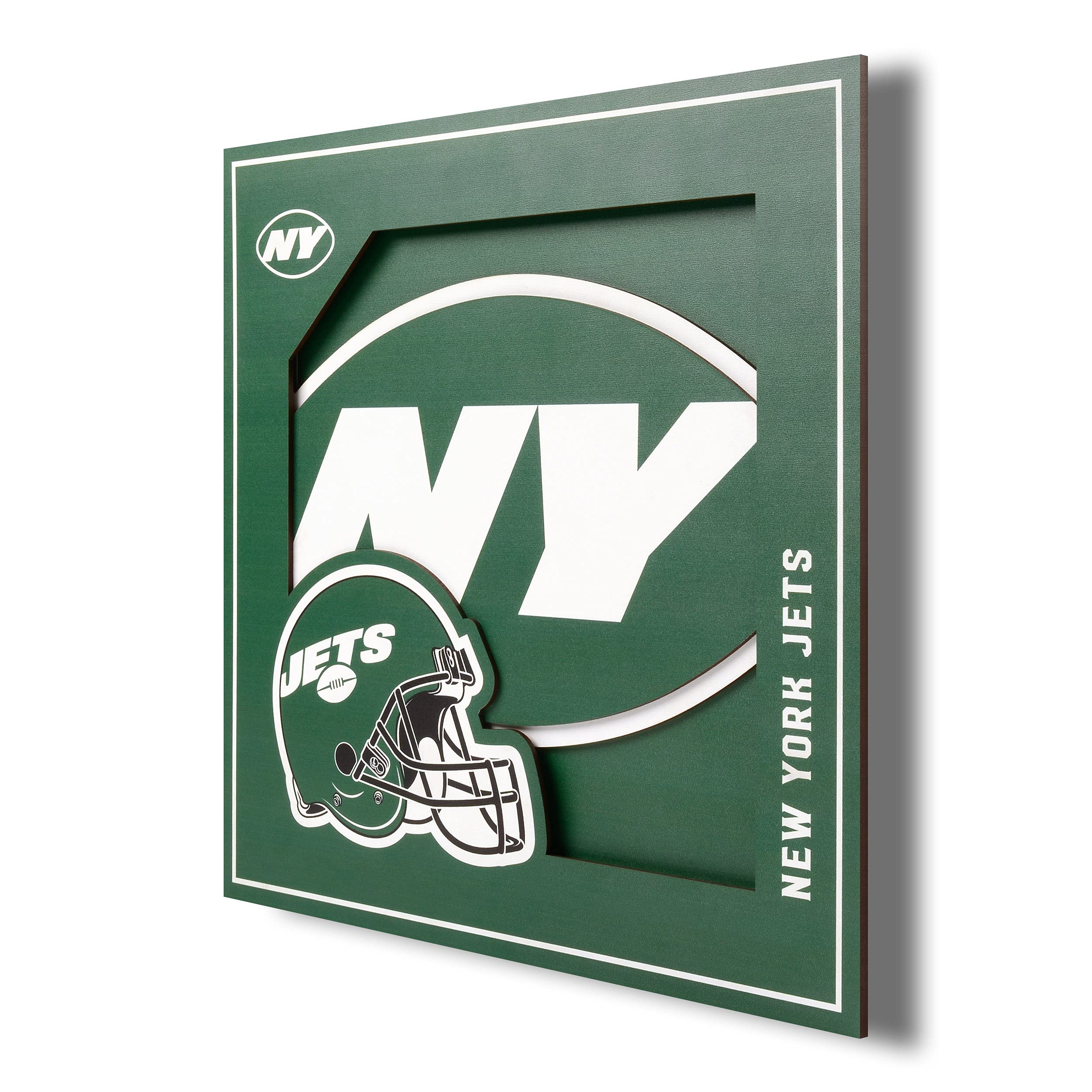 YouTheFan New York Jets 3D Logo Series Wall Art-12x12