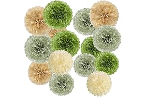 Mesmerizing Olive Sage Green Tissue Paper Pom Poms for Jungle Inspired Celebrations