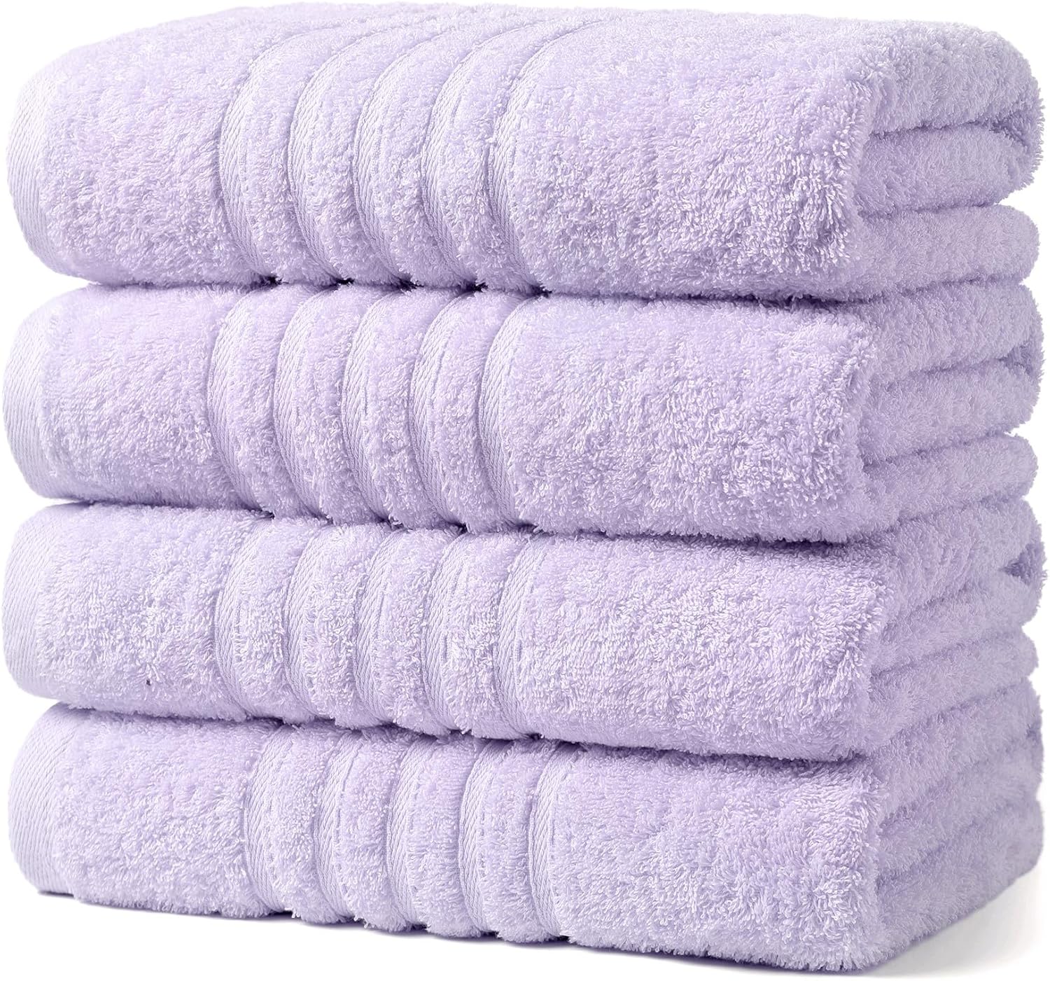 Aibaser Towels - Premium 100% Cotton Bath Towels Set (27 x 54 inches), Lightweight and High Absorbency Quick Drying (Purple)