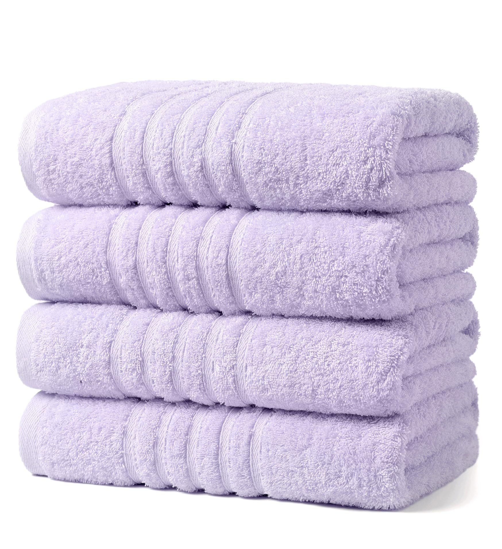 Aibaser Towels - Premium 100% Cotton Bath Towels Set (27 x 54 inches), Lightweight and High Absorbency Quick Drying (Purple)