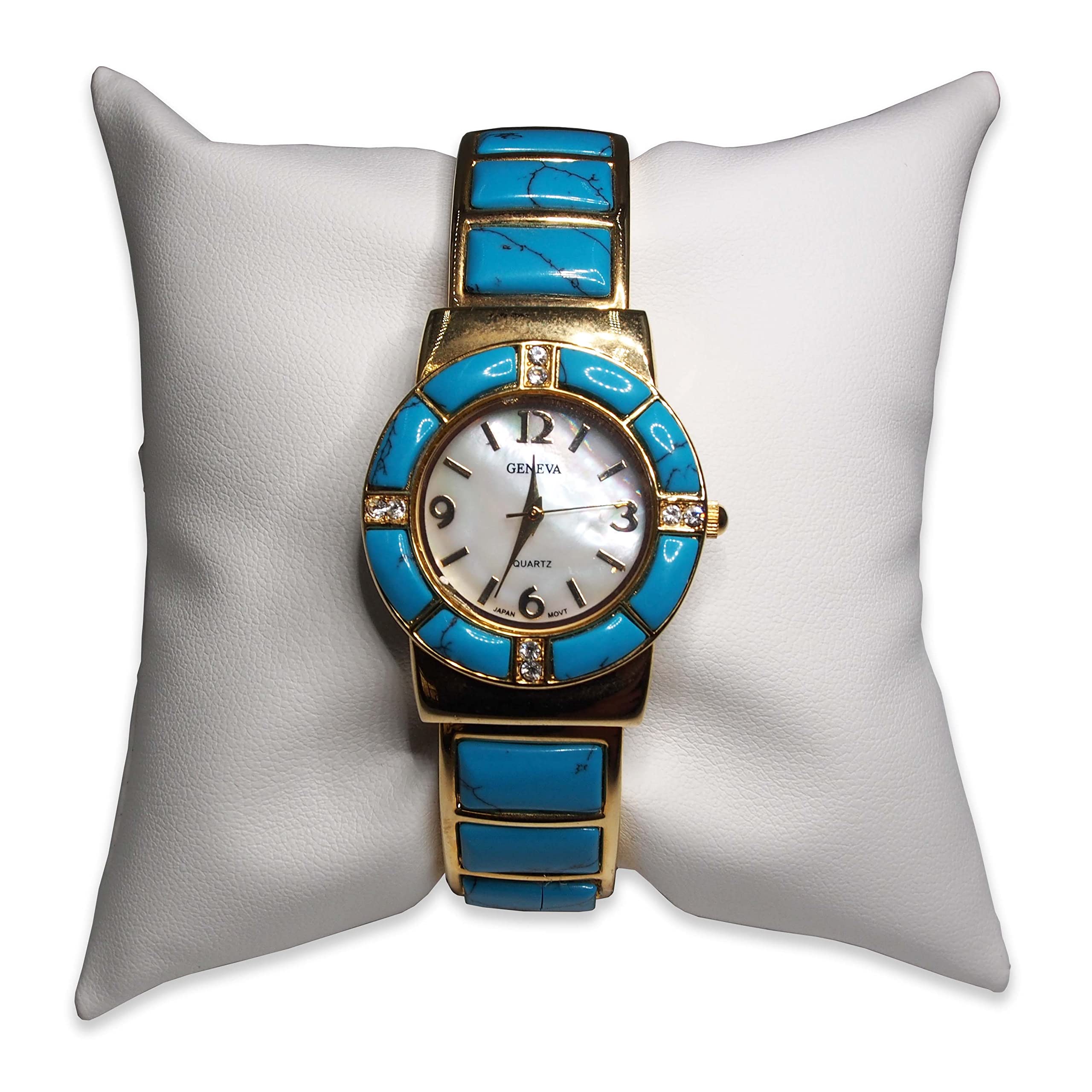 CuteBox4" White Leatherette Watch/Bracelet Display Pillow 5-Pack for Retail, Tradeshows, Showcase, Storage, Home Use