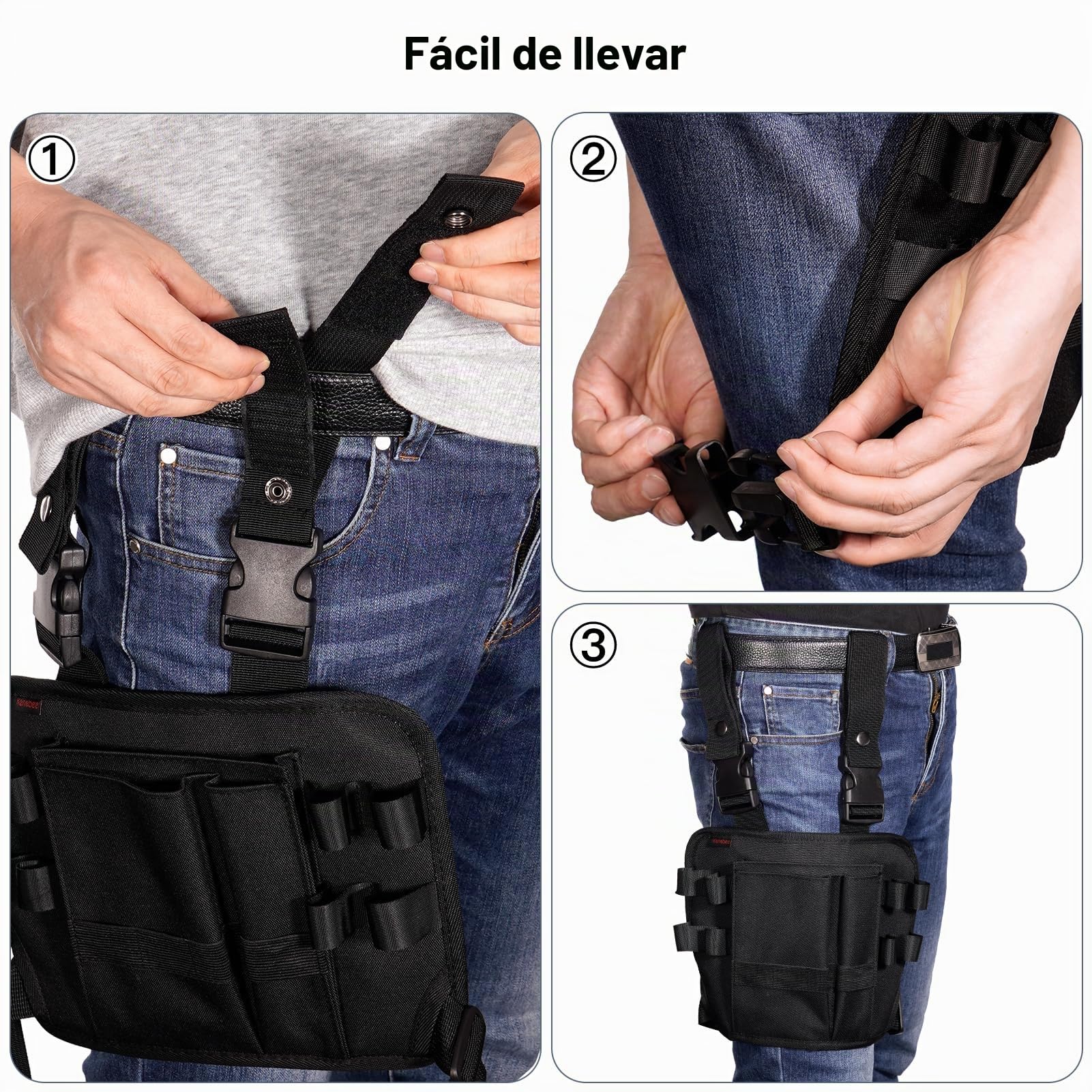 Funda de Herramientas con Clip para cinturón Alrededor de la Pierna, Bolsa de reparación Multifuncional para electricistas, Mini Organizador para carpinteros y construcciones automotrices
