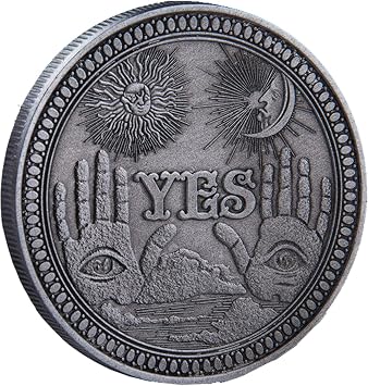 Decision Making Coin-Yes/No Coin-Good Luck Commermorative Collection-Challenge Coins Antique Silver