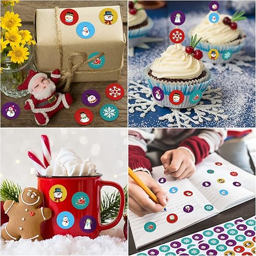 Miniatura 5 de 3000 calcomanías de invierno, calcomanías de muñeco de nieve a granel para niños, calcomanías de vacaciones de invierno para fiesta, aula, surtido