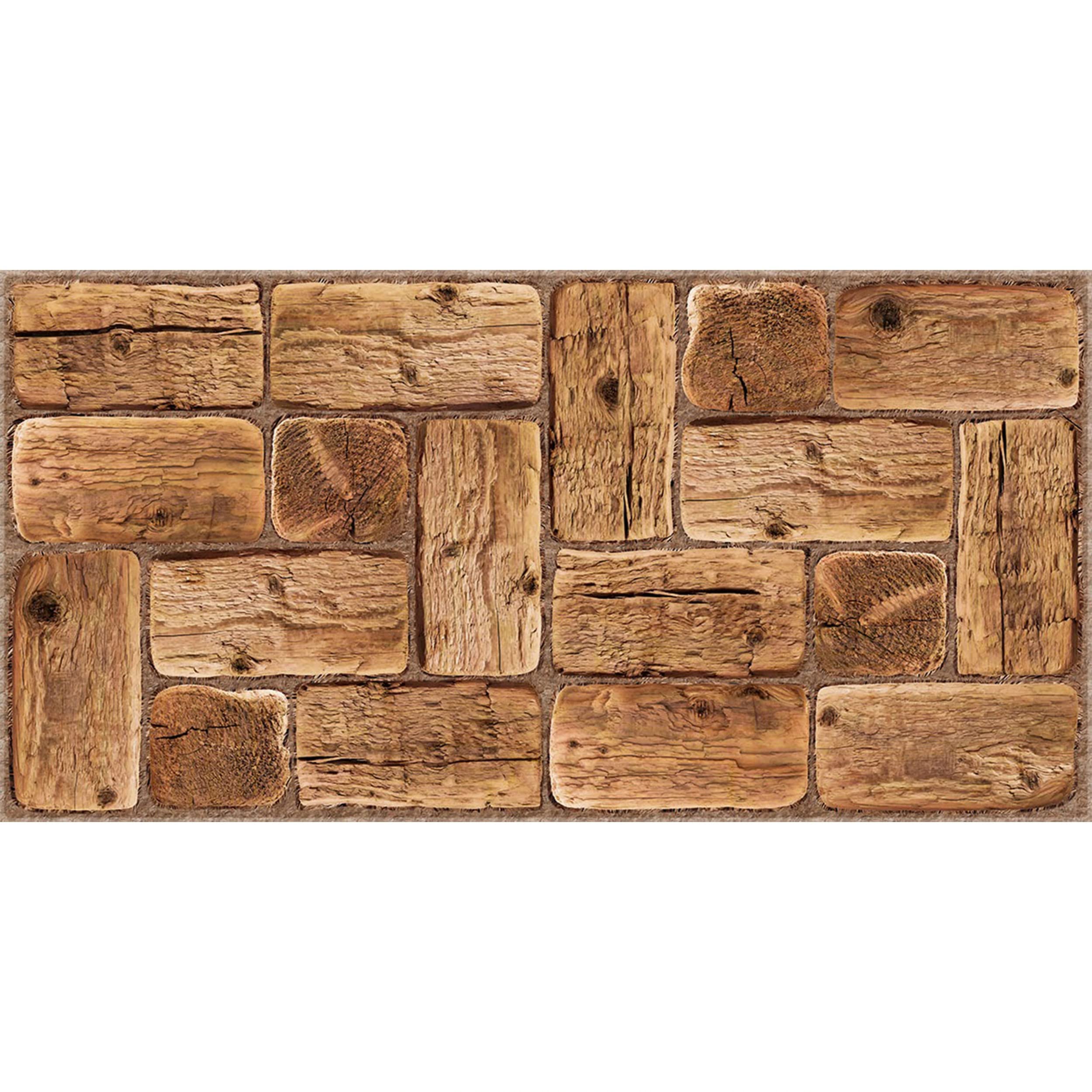 Eternal Parquet Pannelli 3D Rivestimento a Parete in PVC Effetto Patchwork di Legno Realistici e isolanti.