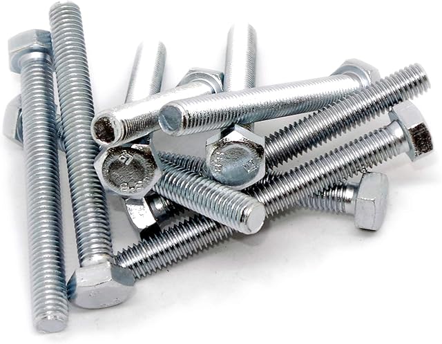 M8 (8mm x 100mm) Hex Bolt (Fully Threaded Setscrew) - Steel (Pack of 10)
