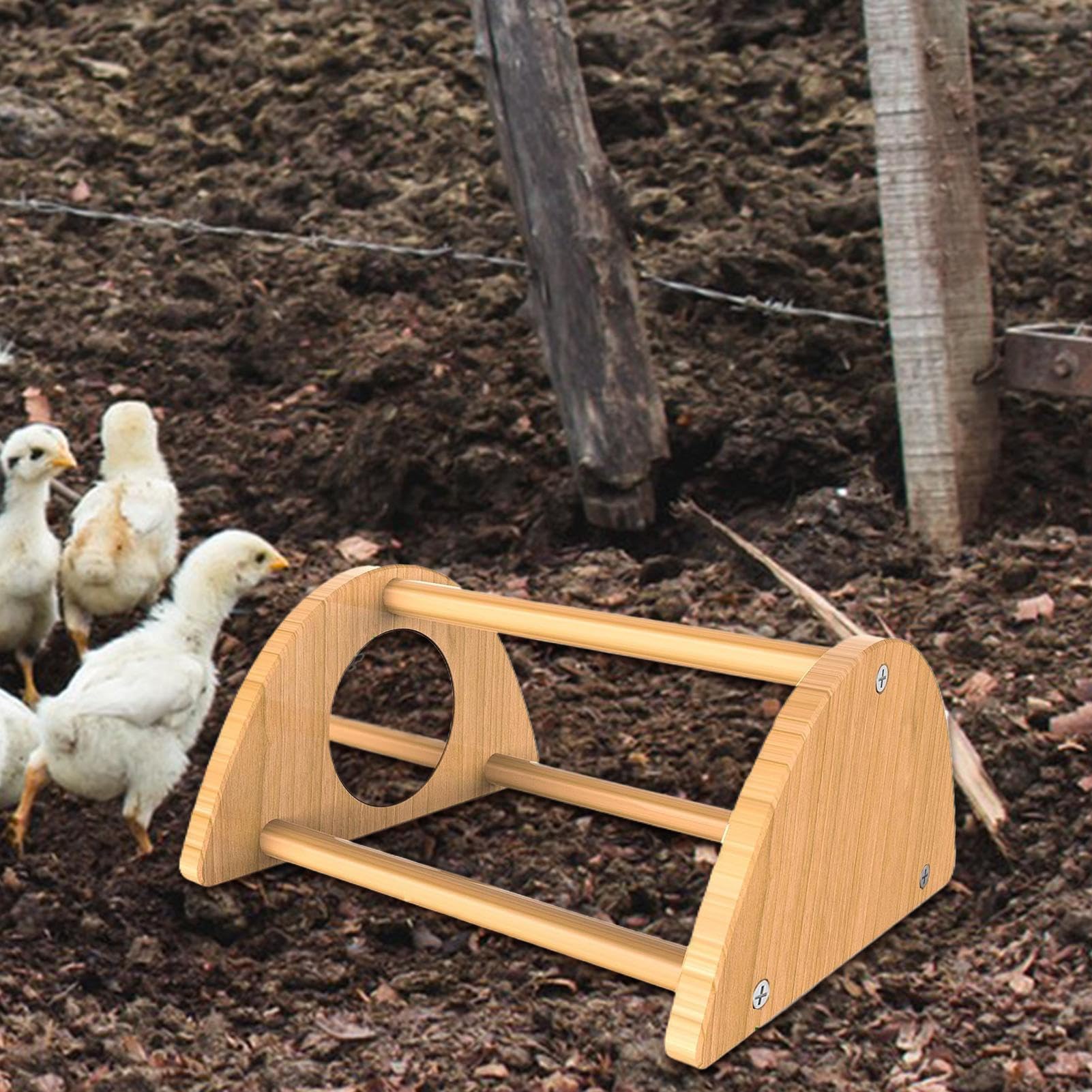 Chick Roosting Bar, stojak dla małych kurczaków Okoń, Rooster Entertainment Toy Wood Training, Chicken Nestling Lounge z lustrem, regulowana linka dla kurnika, kurczaki, 7,87 cala