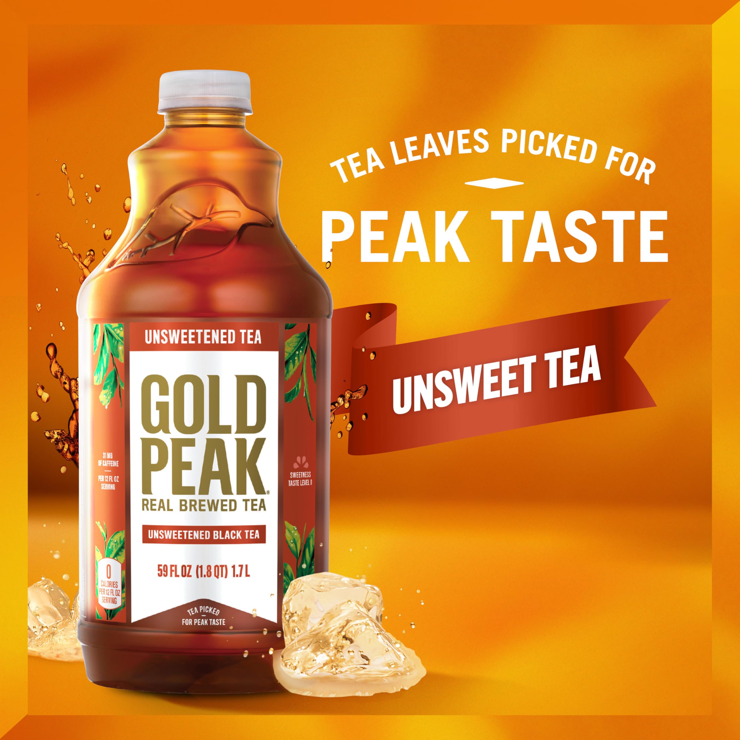 Gold Peak Unsweet Tea, Real Brewed Tea, 59 Fl Oz