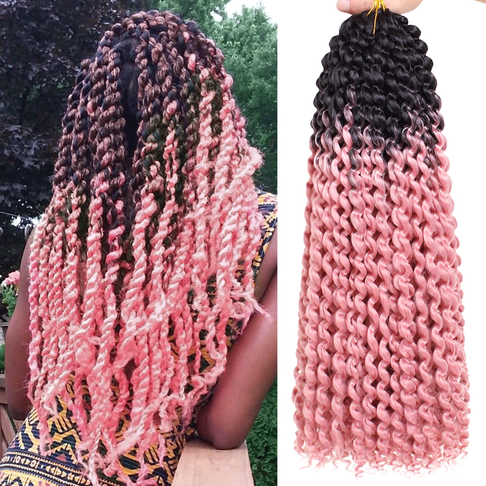 Amazon.com : Leeven 18 Inch Water Wave Crochet Hair 2 Packs Curly