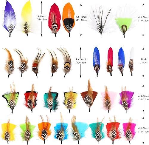 Miniatura 4 de Plumas de sombrero 30 estilos surtidos de plumas para sombreros Fedora, accesorios coloridos de plumas reales para hombres y mujeres