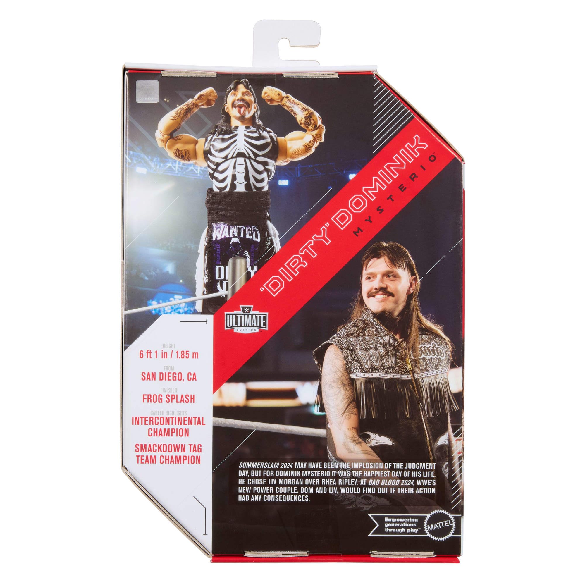 Mattel WWE Ultimate Edition - Dirty Dominik Mysterio, action figure collezionabile e accessori inclusi, 30 punti di articolazione con teste e mani intercambiabili, 8+ anni, JHV90