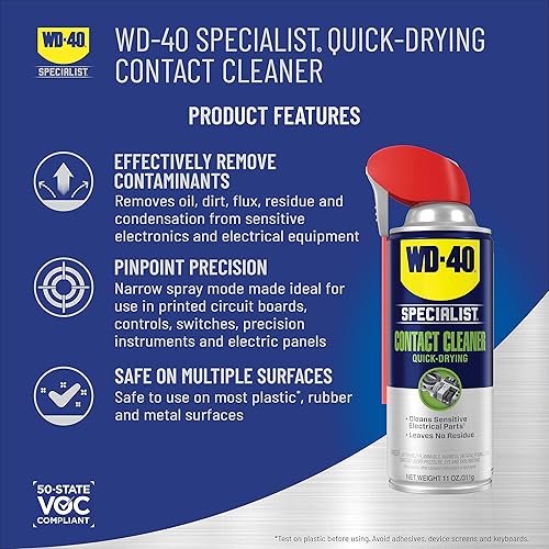 Vista 24 de WD-40 Specialist - Spray de grasa de litio blanco con pulverizadores inteligentes de paja de 2 maneras, 10 onzas (paquete de 6) y lubricante