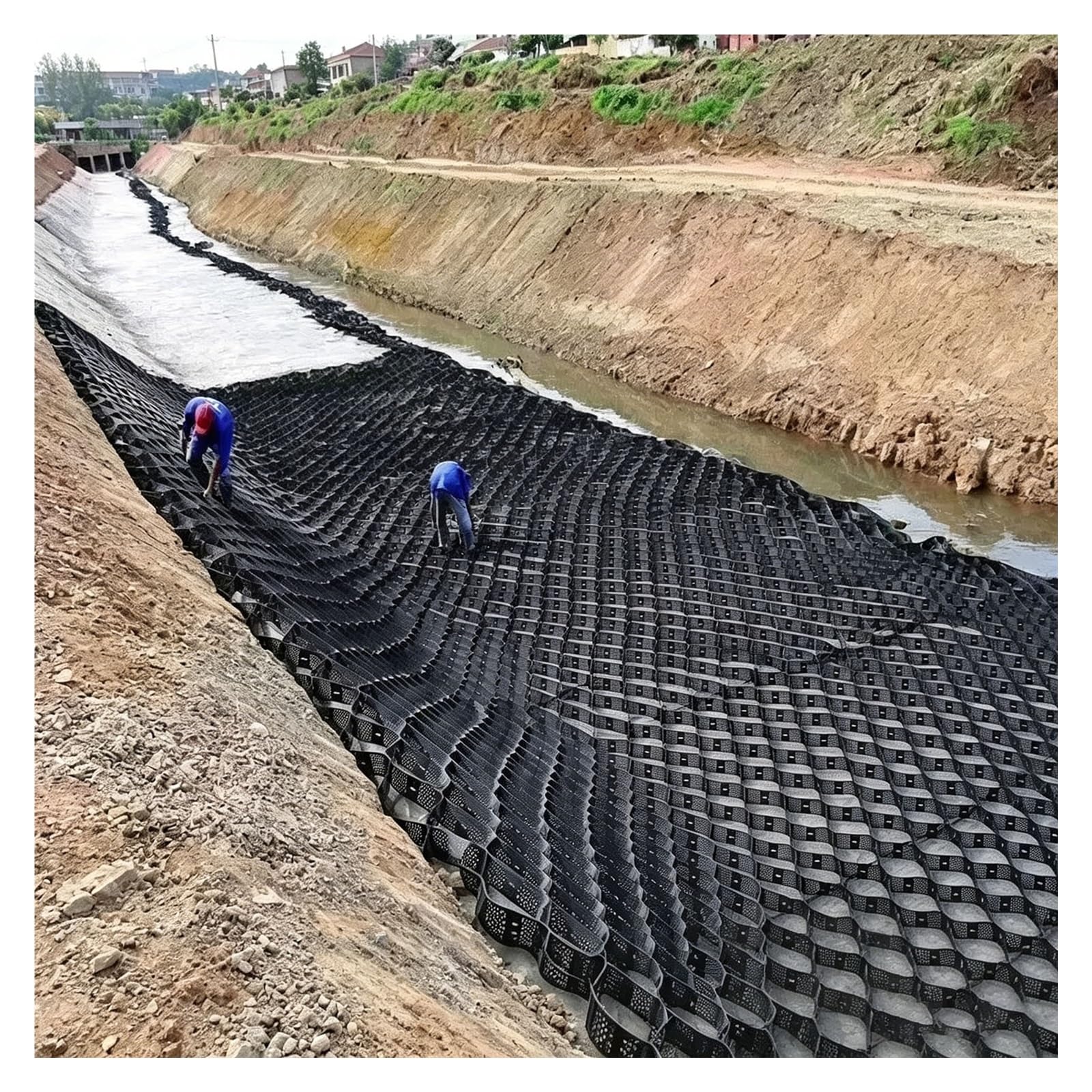 ZJKXJH Geocell Soil Stabilization Grid, Hdpe Honeycomb Geocell for Driveway, Slope, Riverbank, Patio, Farm Erosion Control, Ground Stabilization Grid(6.6x6.6ft/2x2m)
