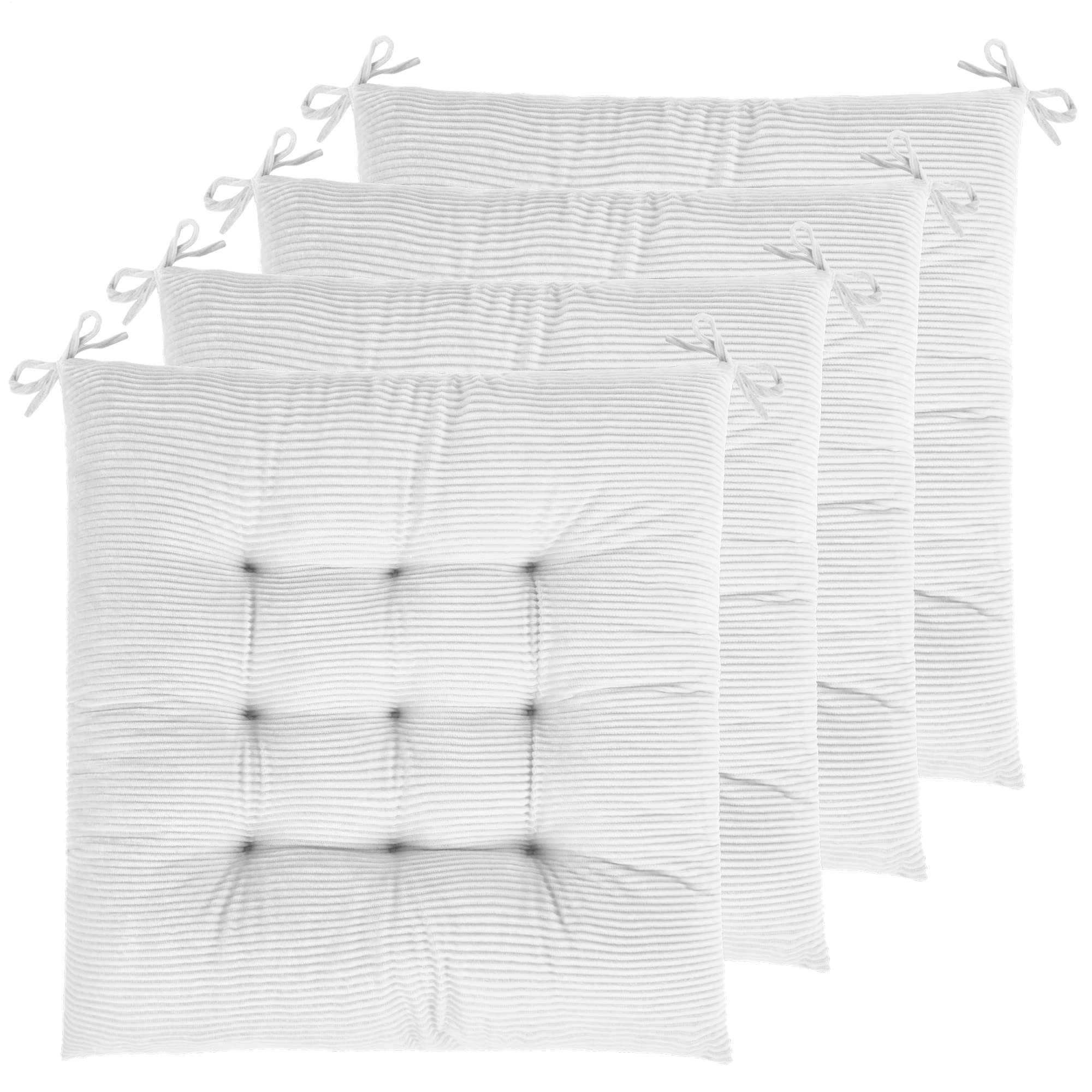 Similar Not Exact INCOMPLETE ELFJOY 4 Pack Chair Cushions for Dining Kitchen Chairs 18 Inches Seat Cushion Pads Warm Thick Corduroy Comfort Chair Cushions for Office with Ties(18\", White)