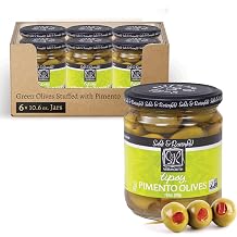 Sable & Rosenfeld Vermouth Tipsy Pimento Olives, Kosher, 10.6 oz, Pack of 6