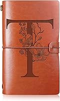 Vista 17 de Booson Diario de viaje inicial de cuero, cuaderno personalizado con monograma, regalos de apreciación, diario recargable y personalizado