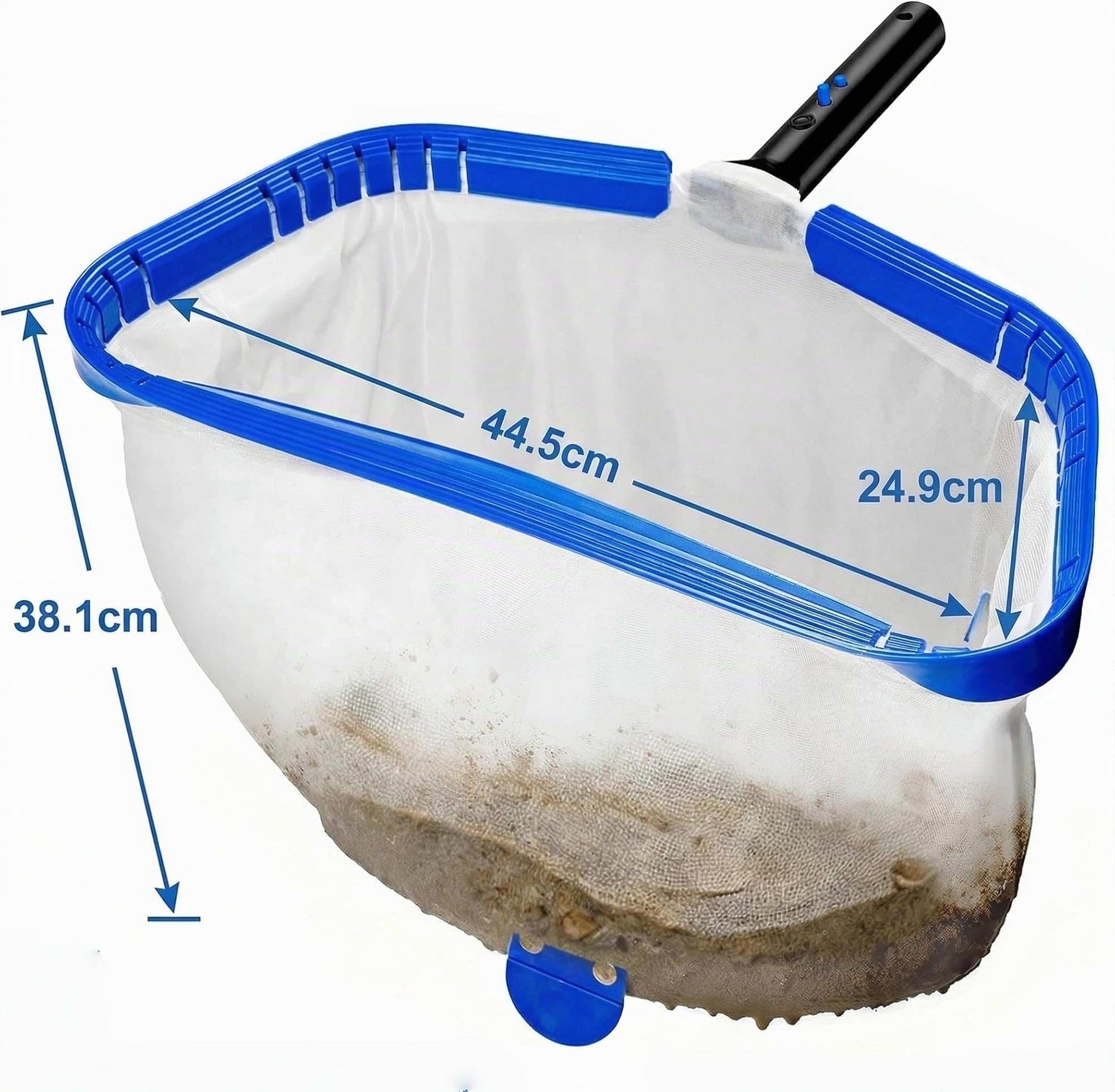 Épuisette de Piscine 44 cm, Mailles Fines, Aluminium, sans Manche | Filet fin pour retirer feuilles, débris et algues du bassin; cadre aluminium robuste, compatible avec une perche de skimmer